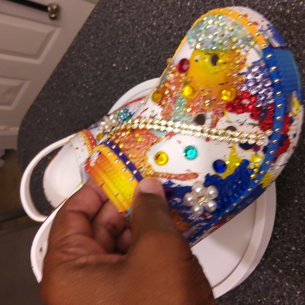 Multi-colored croc/garden slippers NWOT💋💐BOUTIQUE nightcap - Picture 3 of 7